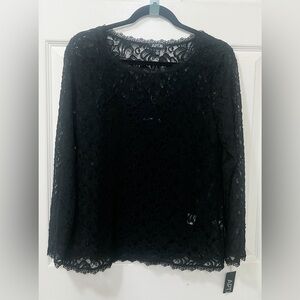 NEW Apt. 9 All Lace Blouse Size Medium Petite Black Elegant